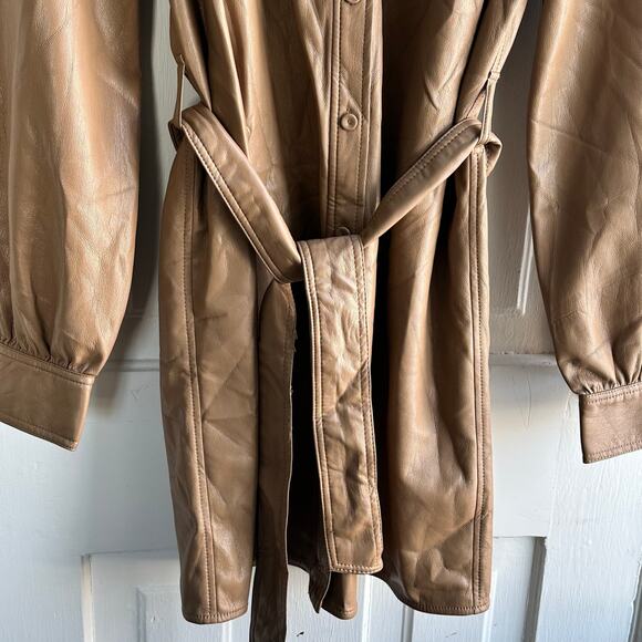 Aritzia Wilfred Vegan Leather Caroline Button Down Belted Dress - Picture 5 of 9